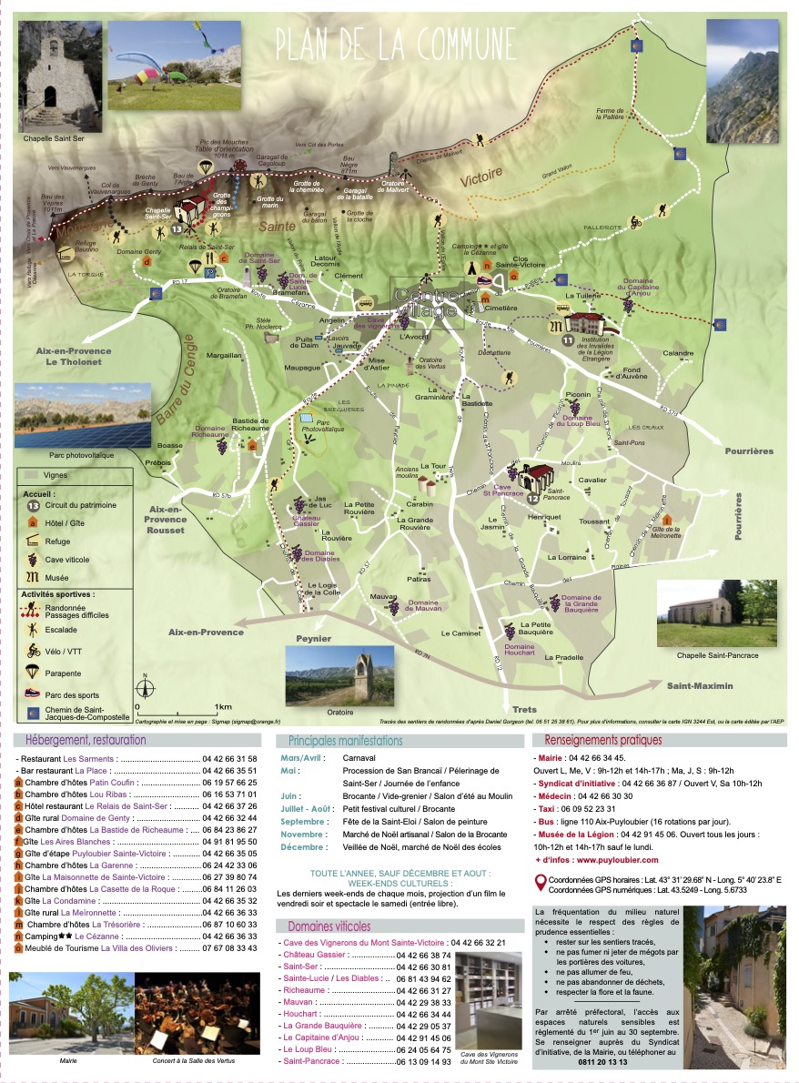 plan du village avec les lieux et monuments importants<br />