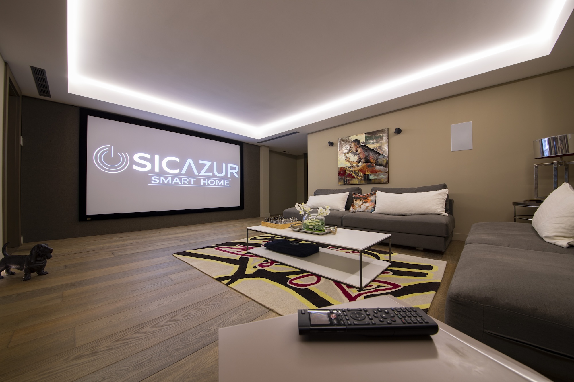 réalisation d'une salle de cinéma privée par Sicazur